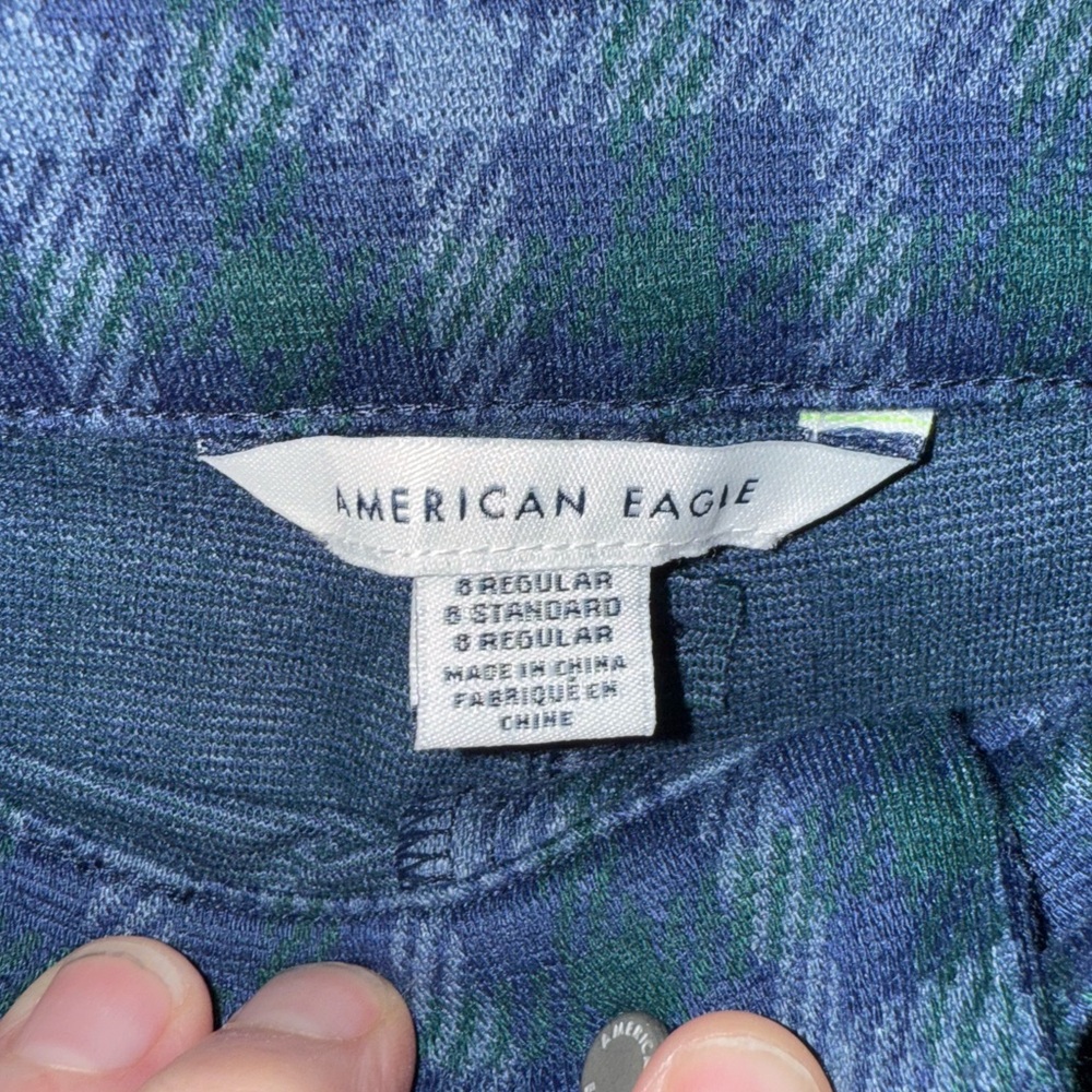 American Eagle Blue Plaid Trousers - Picture 4 of 5